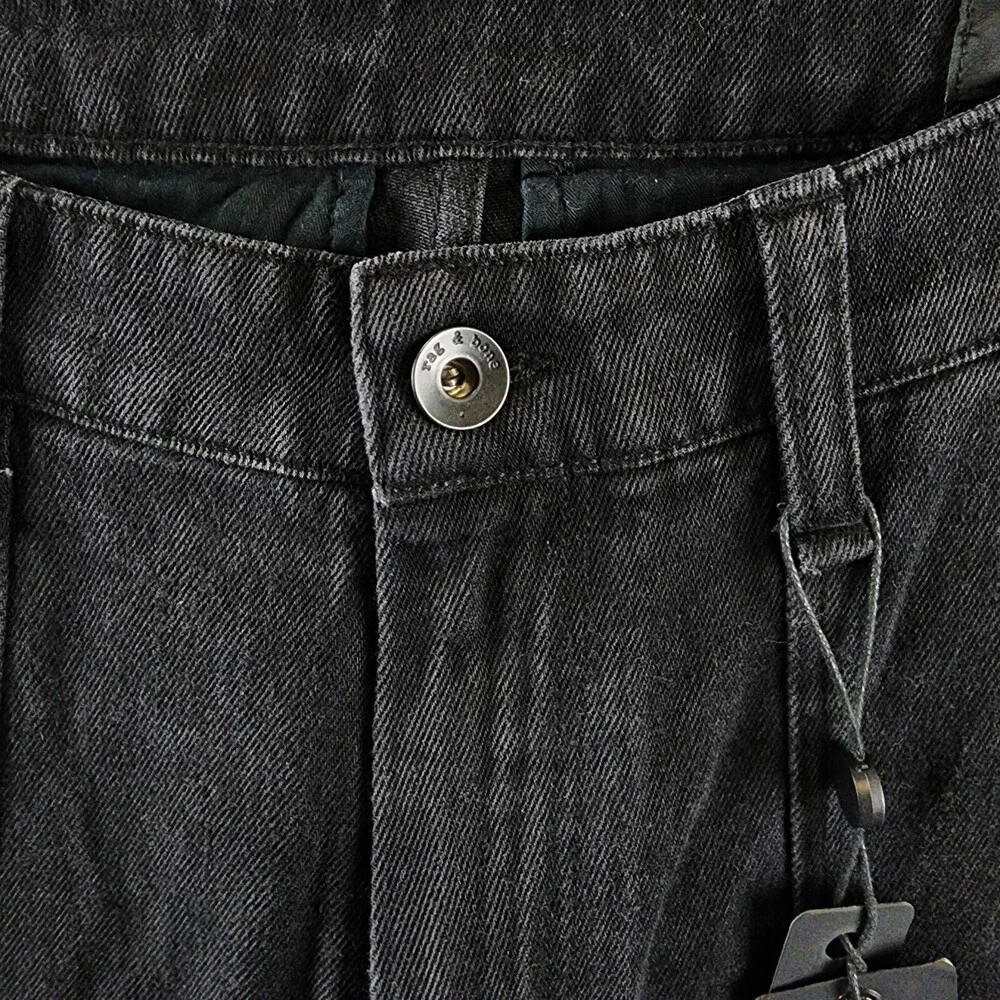 Rag & Bone Fit 4 Denim Cargo Pants Men's 29 Black Pockets Button Zip Closure - Picture 7 of 15